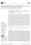 Interpreting different narratives about land services and land use economics of common agricultural policy