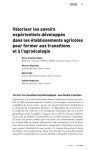 Introduction. Valoriser les savoirs exp&eacute;rientiels d&eacute;velopp&eacute;s dans les &eacute;tablissements agricoles pour former aux transitions et &agrave; l'agro&eacute;cologie