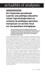De l'injonction paradoxale &agrave; porter une politique &eacute;ducative visant l'agro&eacute;cologie dans un contexte de politiques agricoles marqu&eacute; par un certain recul sur les questions &eacute;cologiques