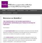 ModelEco : MODELisation en programmation math&eacute;matique pour l'analyse ECOnomique de l'agriculture