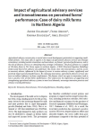 Impact of agricultural advisory services and innovativeness on perceived farms performance: case of dairy milk farms in Northern Algeria