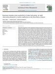 Economic irrigation water productivity of wheat and potato: an earth observation perspective on policy implications in the Litani Basin, Lebanon