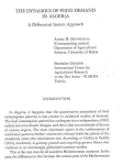 The dynamics of food demand in Algeria - A differential system approach