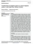 Transforming an irrigation system to a smart irrigation system: a case study from T&uuml;rkiye (Turkey)
