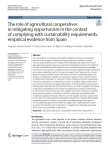 The role of agricultural cooperatives in mitigating opportunism in the context of complying with sustainability requirements: empirical evidence from Spain