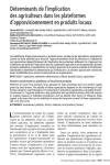 D&eacute;terminants de l'implication des agriculteurs dans les plateformes d'approvisionnement en produits locaux