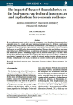 The impact of the 2008 financial crisis on the food-energy-agricultural inputs nexus and implications for economic resilience