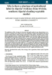 Why is there a shortage of agricultural labor in Algeria? Evidence from Mzir&acirc;a, southern Algerias leading vegetable market