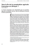 Vers la fin de la coop&eacute;ration agricole fran&ccedil;aise en Afrique ?