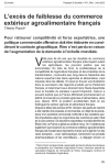 L'exc&egrave;s de faiblesse du commerce ext&eacute;rieur agroalimentaire fran&ccedil;ais