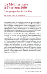La M&eacute;diterran&eacute;e &agrave; l'horizon 2050. Une prospective du Plan Bleu
