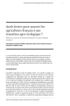 Quels leviers pour associer les agriculteurs fran&ccedil;ais &agrave; une transition agro-&eacute;cologique ?