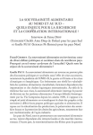 La souverainet&eacute; alimentaire au Nord et au Sud - Quels enjeux pour la recherche et la coop&eacute;ration internationale ?