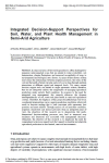 Integrated decision-support perspectives for soil, water, and plant health management in semi-arid agriculture
