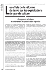 Les effets de la r&eacute;forme de la PAC sur les exploitations de grande culture : changements techniques et renforcement des sp&eacute;cialisations r&eacute;gionales