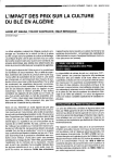 L'impact des prix sur la culture du bl&eacute; en Alg&eacute;rie