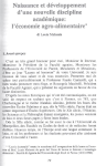 Naissance et d&eacute;veloppement d'une nouvelle discipline acad&eacute;mique : l'&eacute;conomie agroalimentaire