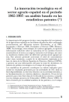 La innovaci&oacute;n tecnol&oacute;gica en el sector agrario espa&ntilde;ol en el per&iacute;odo 1965-1997: un an&aacute;lisis basado en las estad&iacute;sticas patentes