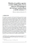 Modelos de pol&iacute;tica agraria: revisi&oacute;n bibliogr&aacute;fica de los aspectos metodol&oacute;gicos del enfoque multiatributo y media-varianza