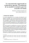 La concentraci&oacute;n empresarial en cooperativas agrarias. Formulaci&oacute;n de un modelo econ&oacute;mico para los acuerdos de fusi&oacute;n