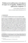Pol&iacute;ticas de tarificaci&oacute;n y de ahorro de agua en el regad&iacute;o. An&aacute;lisis de su aplicaci&oacute;n conjunta