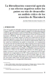 La liberalizaci&oacute;n comercial agr&iacute;cola y sus efectos negativos sobre los pa&iacute;ses en v&iacute;as de desarrollo: un an&aacute;lisis cr&iacute;tico de los acuerdos de Marrakech